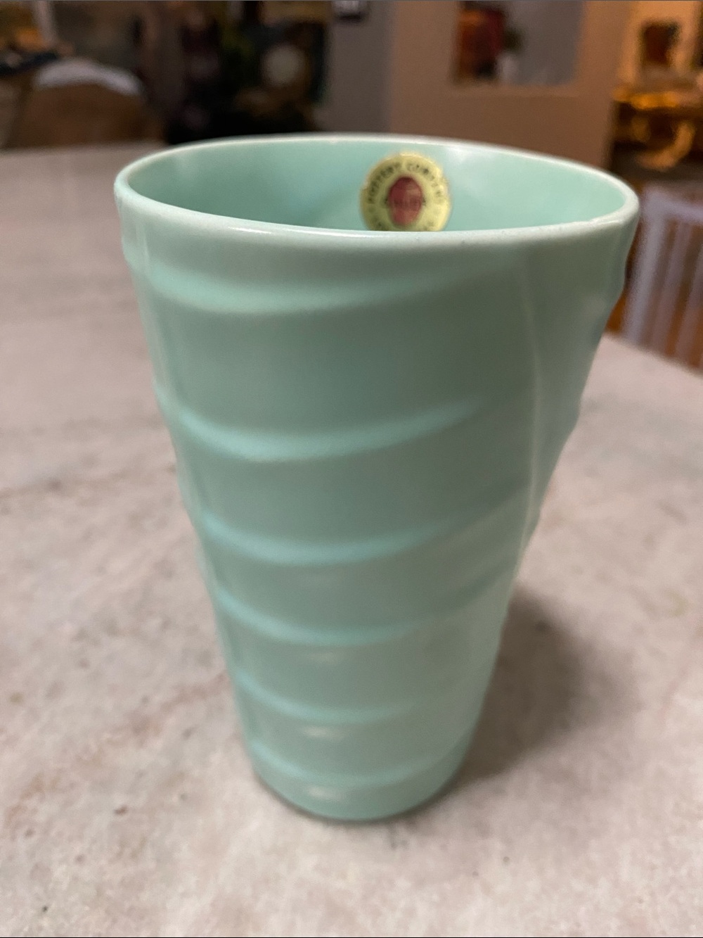 Bauer Pottery Large Madagascar Matte Green Vase